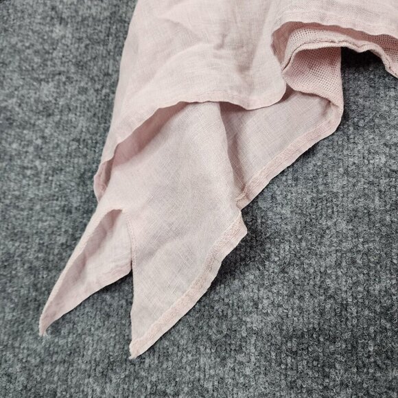 Made in Italy Cotton Linen Sharkbite Hem Lagenlook Blouse Pink Top One Size - Picture 2 of 11